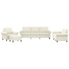 Juego de sofás con cojines 4 piezas terciopelo crema 2