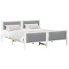 Estructura de cama con cabecera Gris Claro 200 x 200 cm tela 3