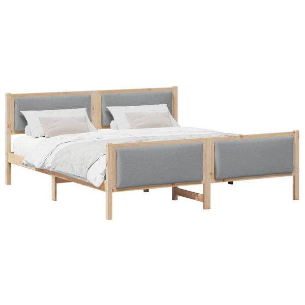 Estructura de cama con cabecera Gris Claro 180 x 200 cm tela M 3