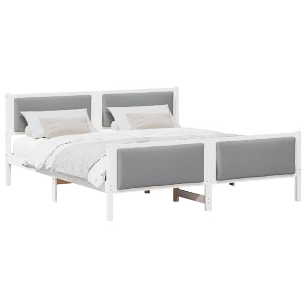 Estructura de cama con cabecera Gris Claro 180 x 200 cm tela M 3