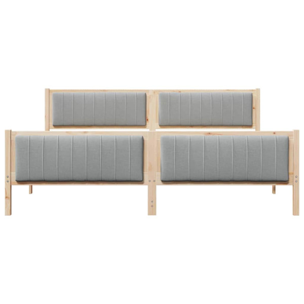 Estructura de cama Marrón y gris claro 200 x 200 cm M 5