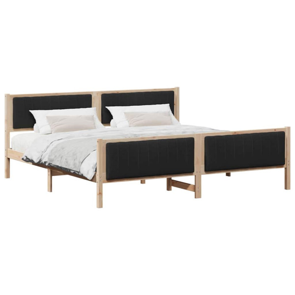 Estructura de cama con cabecera Marrón y negro 200 x 200 cm M 3