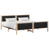 Estructura de cama con cabecera Marrón y negro 200 x 200 cm 3