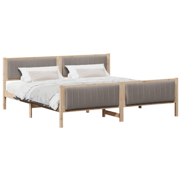 Estructura de cama con cabecera Marrón y taupe 200 x 200 cm M 3