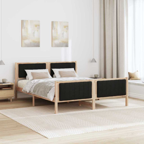 Estructura de cama con cabecera Marrón y negro 160 x 200 cm M 4