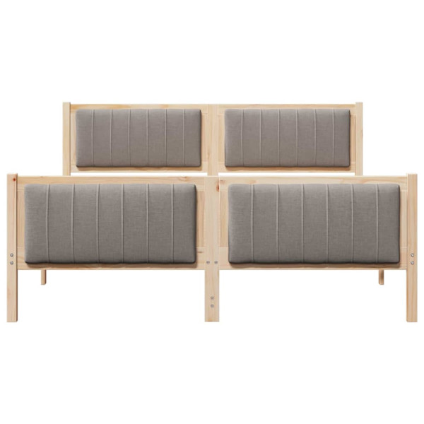 Estructura de cama con cabecera Marrón y taupe 150 x 200 cm M 5