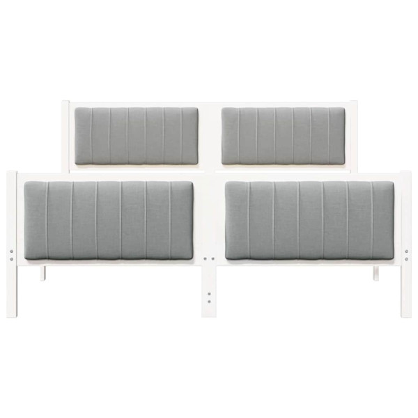 Estructura de cama con cabecera y gris claro 150 x 200 cm M 5