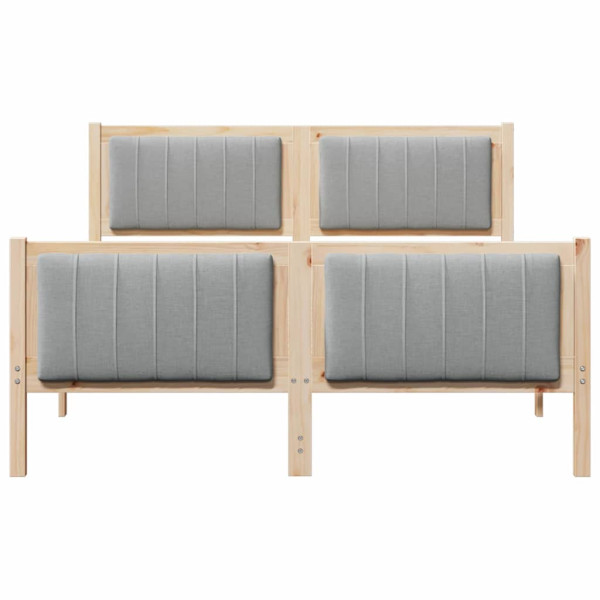 Estructura de cama Marrón y gris claro 140 x 190 cm M 5