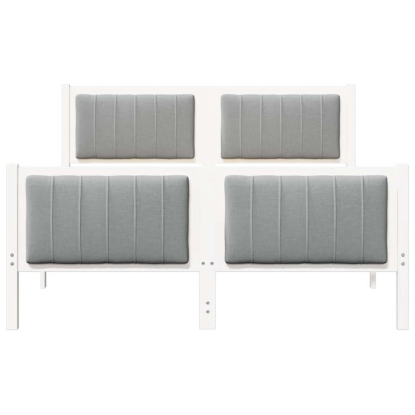 Estructura de cama con cabecera y gris claro 140 x 190 cm M 5