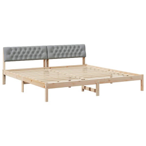 Estructura de cama Marrón y gris claro 200 x 200 cm H