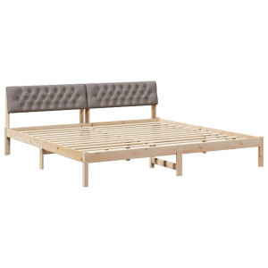 Estructura de cama con cabecera Marrón y taupe 200 x 200 cm H
