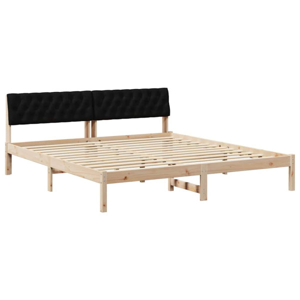 Estructura de cama con cabecera Marrón y negro 180 x 200 cm M 2