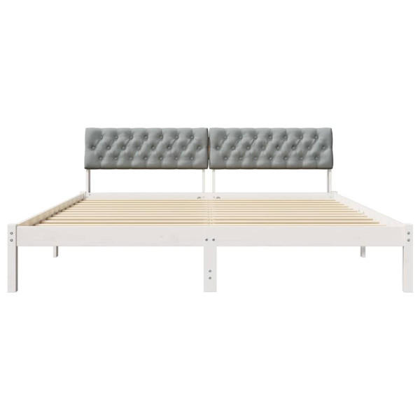Estructura de cama con cabecera y gris claro 180 x 200 cm M 5