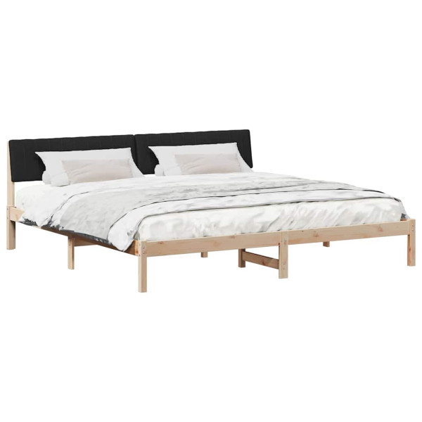 Estructura de cama con cabecera Marrón y negro 200 x 200 cm M 3