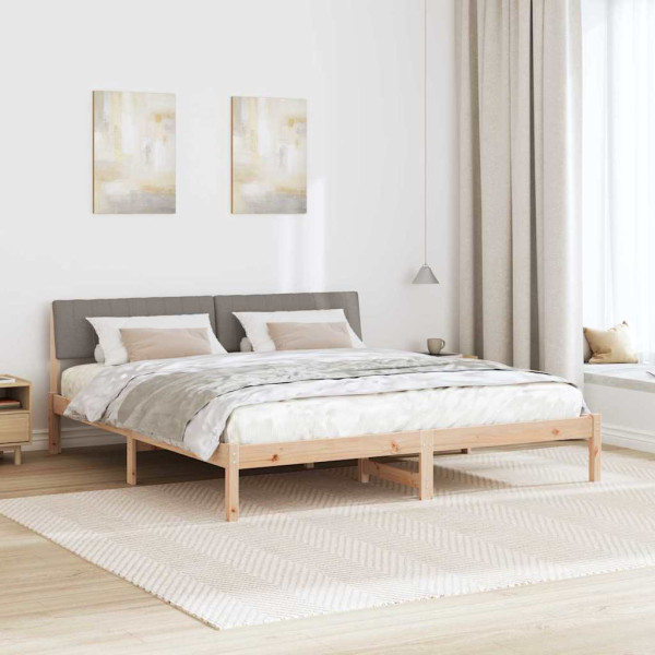 Estructura de cama con cabecera Marrón y taupe 180 x 200 cm M 4