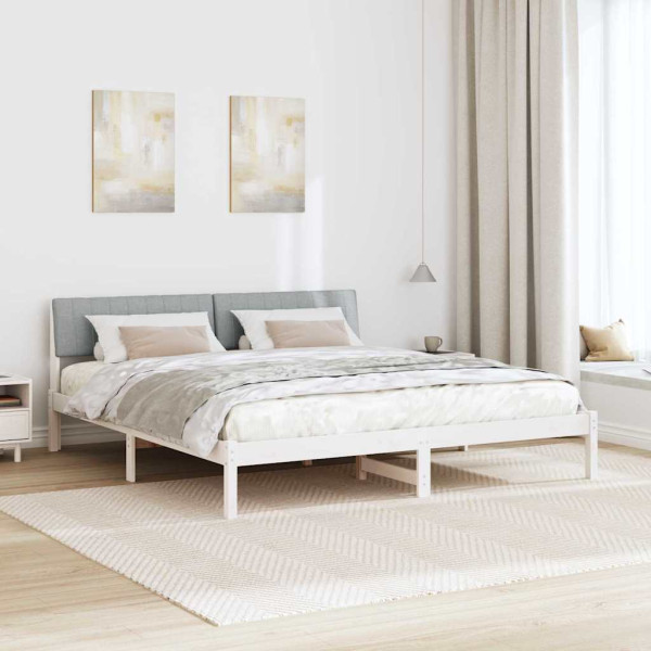 Estructura de cama con cabecera y gris claro 180 x 200 cm M 4