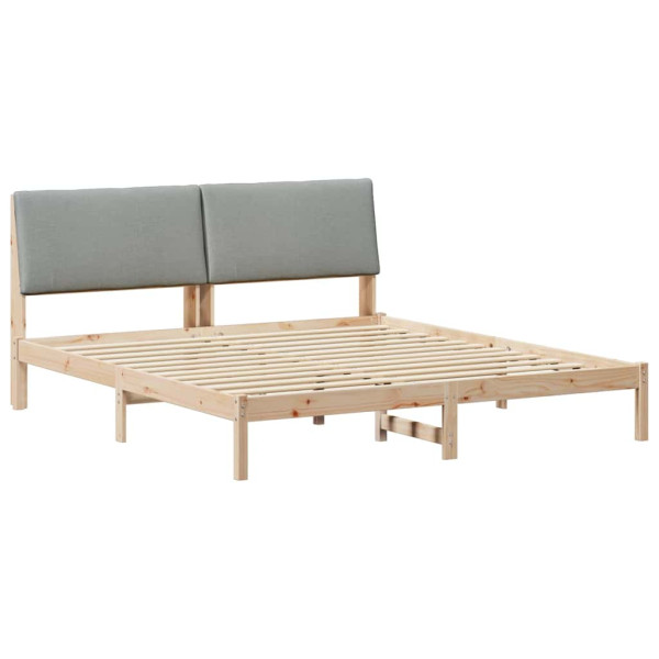Estructura de cama Marrón y gris claro 200 x 200 cm M 2