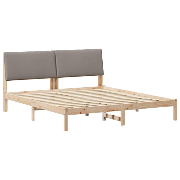 Estructura de cama con cabecera Marrón y taupe 200 x 200 cm M 2