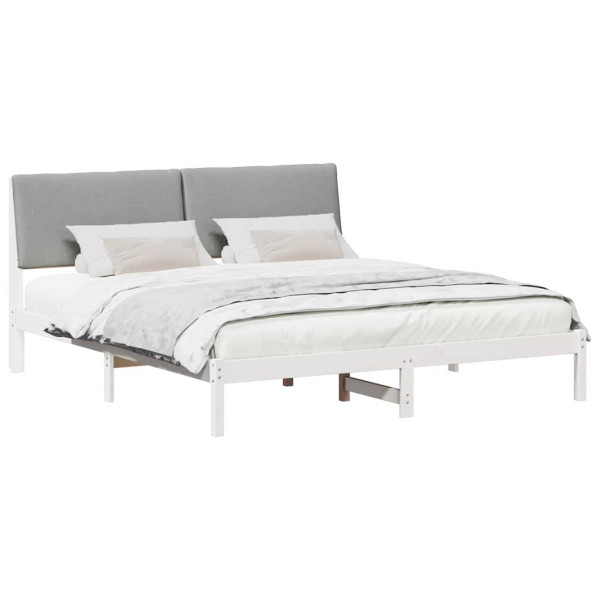 Estructura de cama con cabecera y gris claro 200 x 200 cm M 3