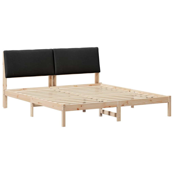 Estructura de cama con cabecera Marrón y negro 180 x 200 cm M 2