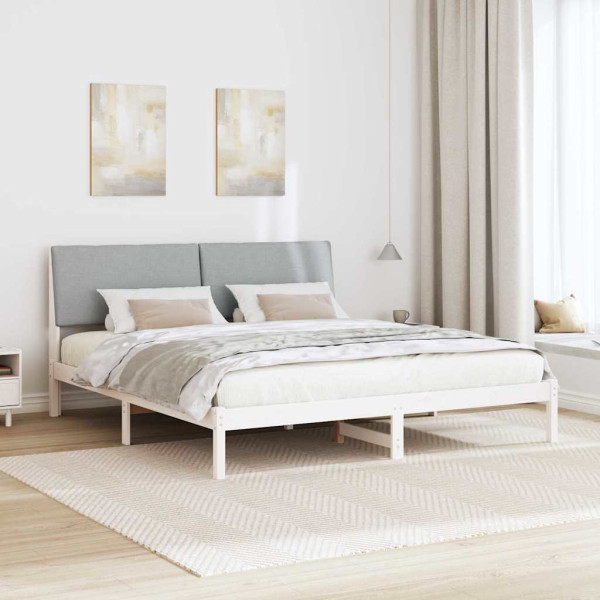 Estructura de cama con cabecera y gris claro 180 x 200 cm M 4