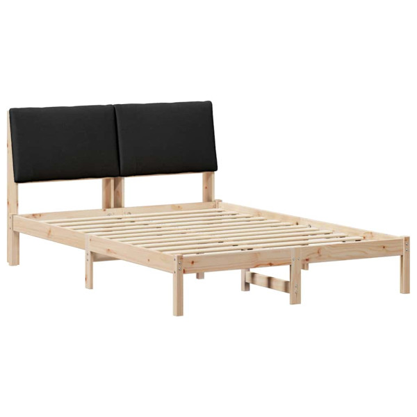 Estructura de cama con cabecera Marrón y negro 160 x 200 cm M 2
