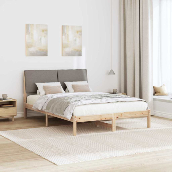 Estructura de cama con cabecera Marrón y taupe 160 x 200 cm M 4