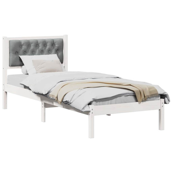 Estructura de cama con cabecera Gris Claro 75 x 190 cm tela M 3