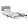 Estructura de Cama con Cabecera Tapizada Gris Claro 75 x 190 cm 3