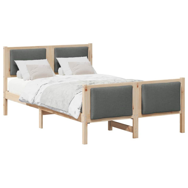 Estructura de cama con cabecera Gris oscuro 120 x 200 cm tela M 3