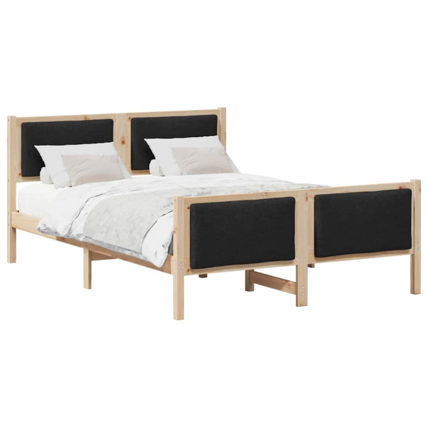 Estructura de cama con cabecera Negro 135 x 190 cm tela M 3