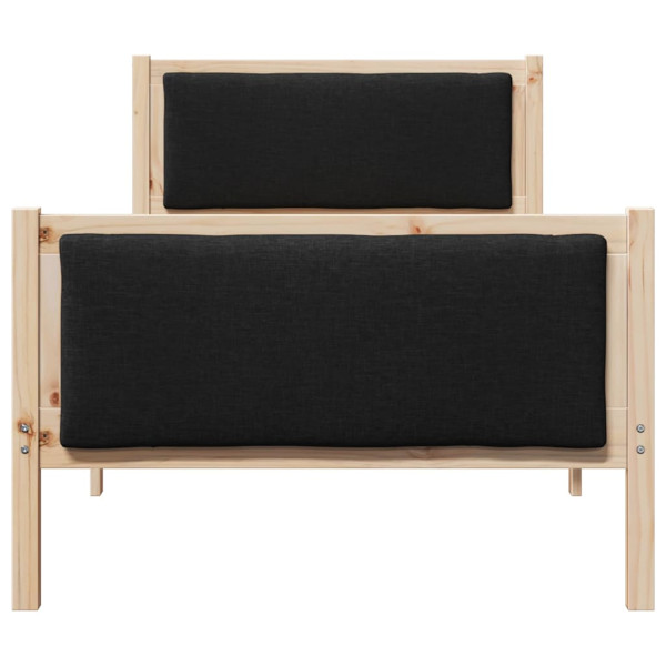 Estructura de cama con cabecera Negro 100 x 200 cm tela M 5