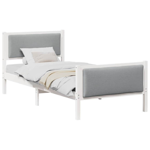 Estructura de cama con cabecera Gris Claro 90 x 200 cm tela M 3