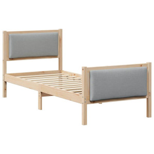 Estructura de cama con cabecera Gris Claro 75 x 190 cm tela H