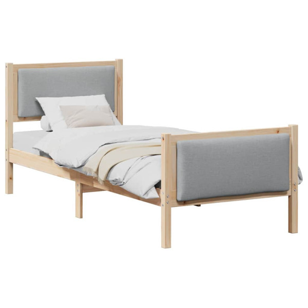 Estructura de cama con cabecera Gris Claro 75 x 190 cm tela M 3