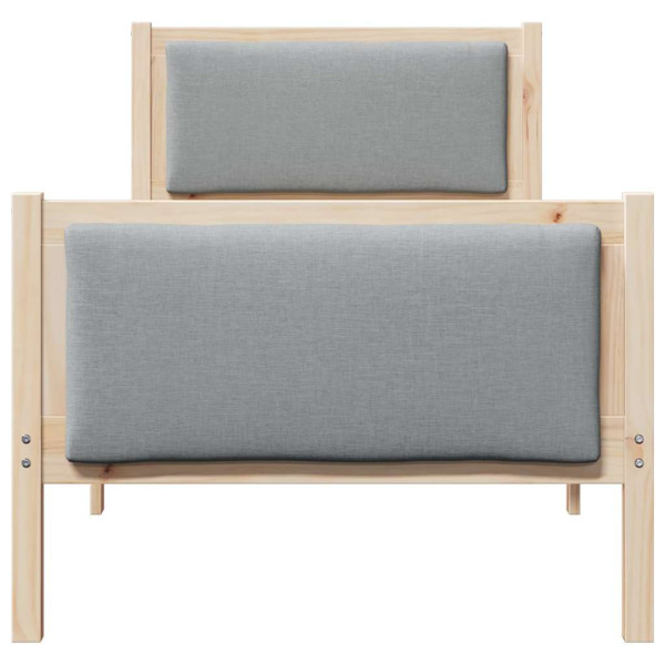 Estructura de cama con cabecera Gris Claro 75 x 190 cm tela M 5