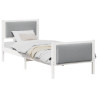 Estructura de cama con cabecera Gris Claro 75 x 190 cm tela 3