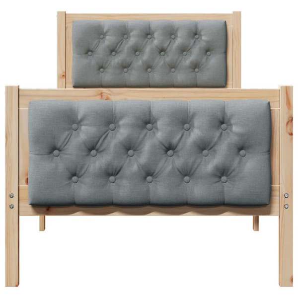Estructura de cama con cabecera Gris Claro 75 x 190 cm tela M 5