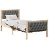 Estructura de cama con cabecera Gris oscuro 75 x 190 cm tela 3