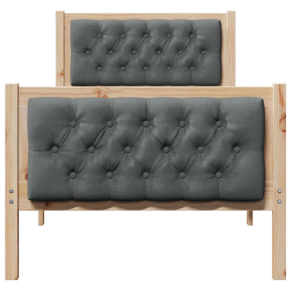 Estructura de cama con cabecera Gris oscuro 75 x 190 cm tela M 5