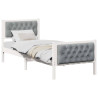 Estructura de cama con cabecera Gris Claro 75 x 190 cm tela 3
