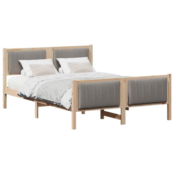 Estructura de cama con cabecera Marrón y taupe 135 x 190 cm M 3