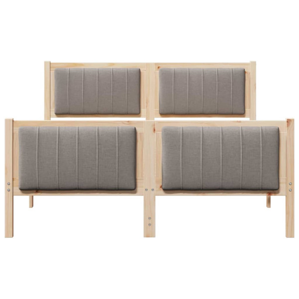 Estructura de cama con cabecera Marrón y taupe 135 x 190 cm M 5
