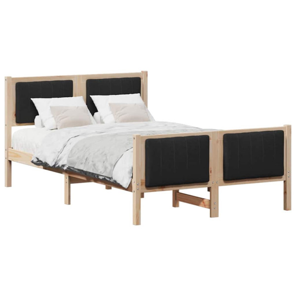 Estructura de cama con cabecera Marrón y negro 120 x 190 cm M 3