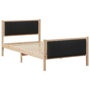 Estructura de cama con cabecera Marrón y negro 100 x 200 cm H