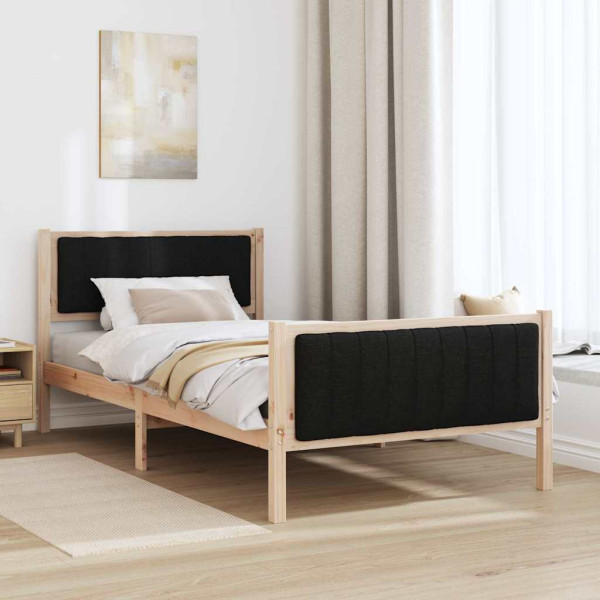 Estructura de cama con cabecera Marrón y negro 100 x 200 cm M 4