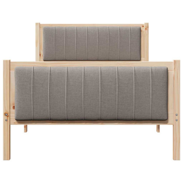 Estructura de cama con cabecera Marrón y taupe 100 x 200 cm M 5