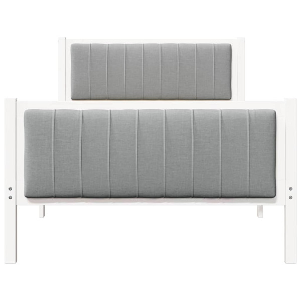Estructura de cama con cabecera y gris claro 100 x 200 cm M 5