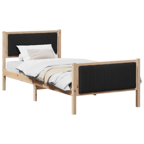 Estructura de cama con cabecera Marrón y negro 90 x 200 cm M 3