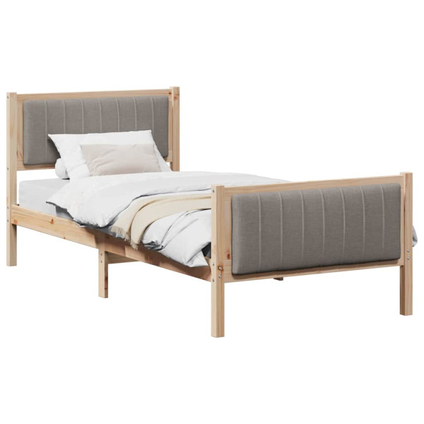 Estructura de cama con cabecera Marrón y taupe 90 x 200 cm M 3